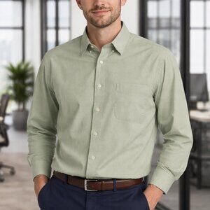 Filo A'Mano Men's Dress Shirt 17-35 Hand Tailored by Tom James Cotton Made in US